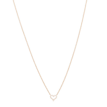Tiffany 18K Rose Gold Diamond Extra Mini Heart Pendant Necklace 1 of 6