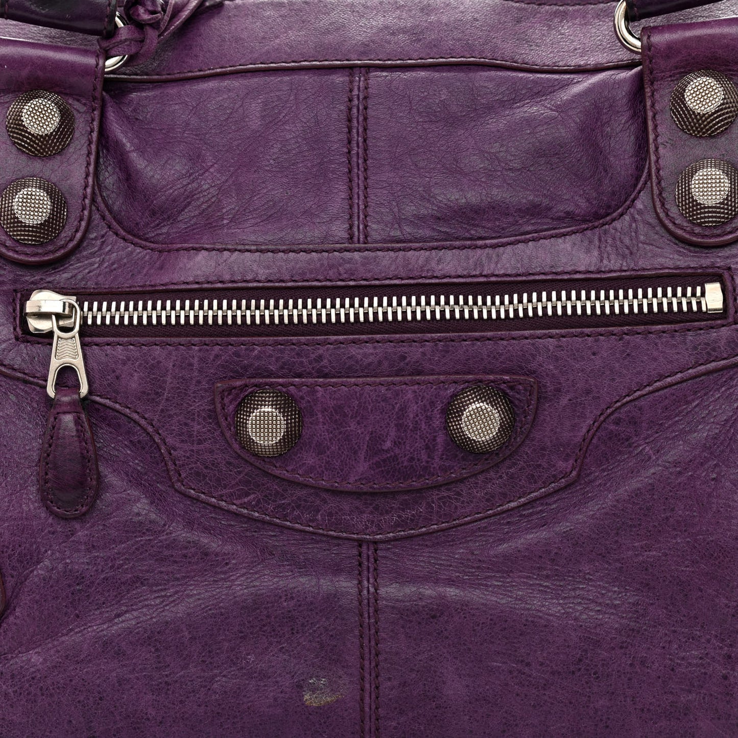 Agneau Giant 21 Silver Hardware Work Raisin