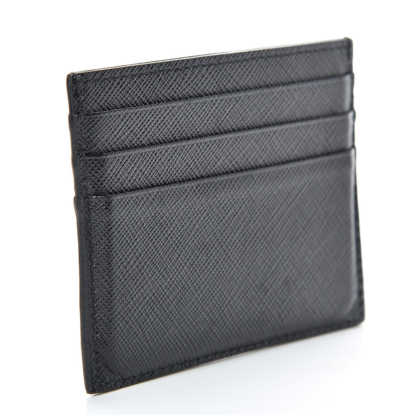 Saffiano Shine Monochrome Card Holder Black