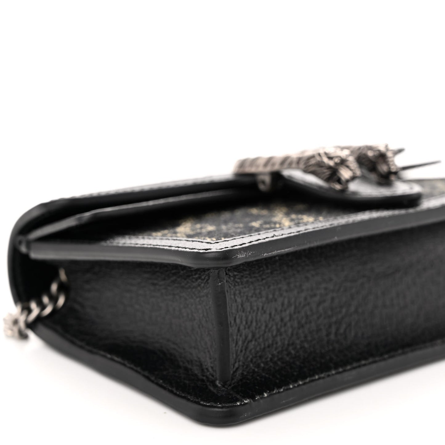 Jacquard Black Denim GG Monogram Super Mini Dionysus Shoulder Bag Black Ivory