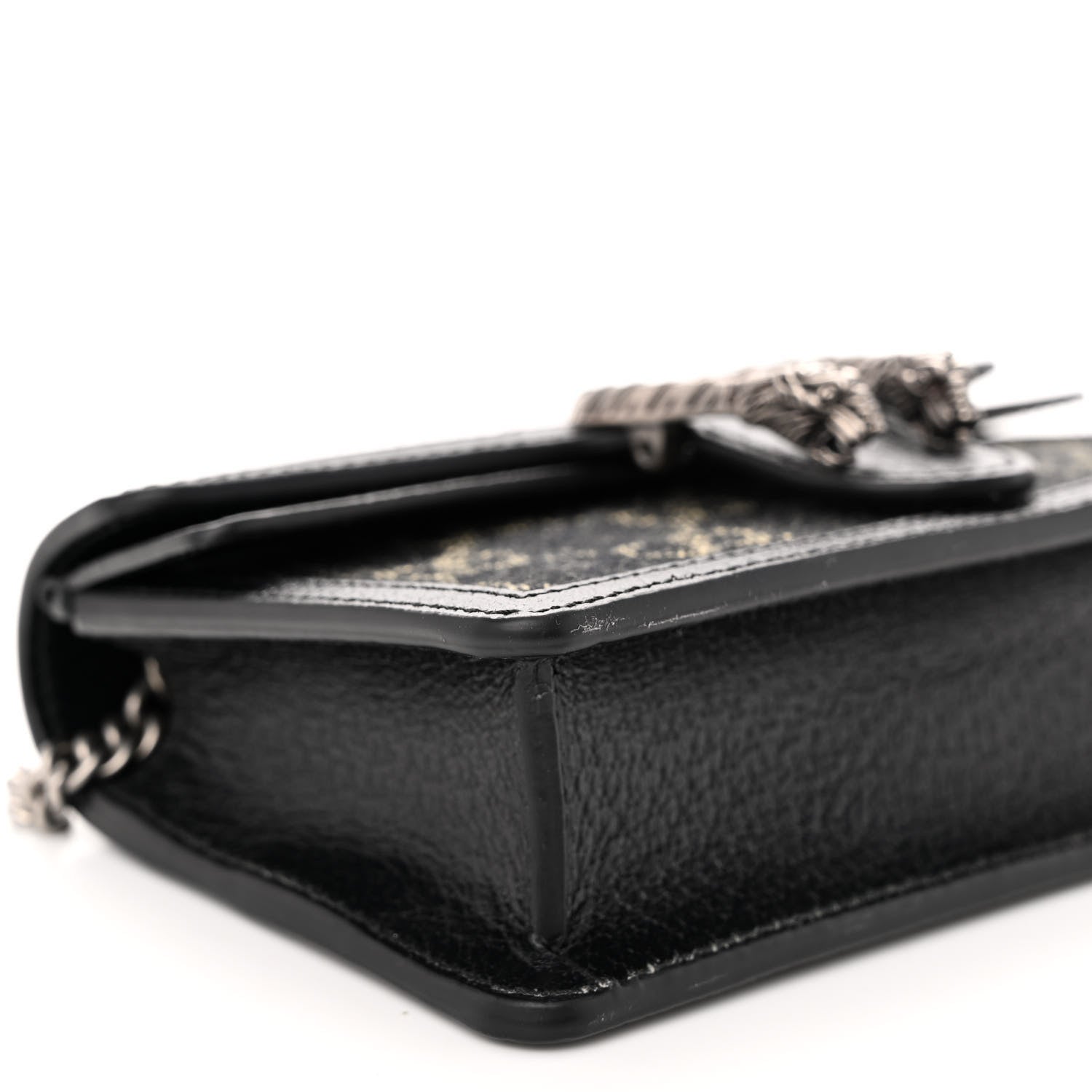 Gucci Jacquard Black Denim GG Monogram Super Mini Dionysus Shoulder Bag Black Ivory 8 of 9