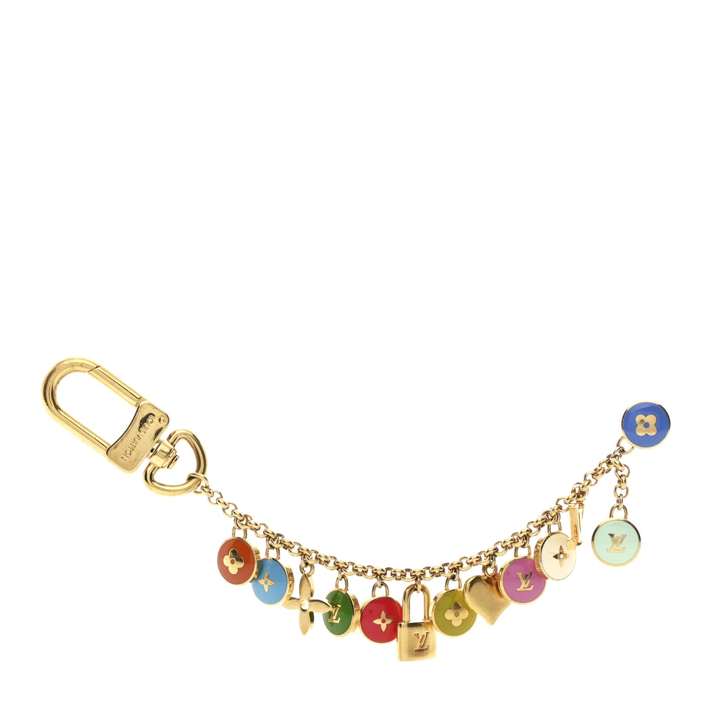 Metal Enamel Pastilles Key Chain Bag Charm Multicolor