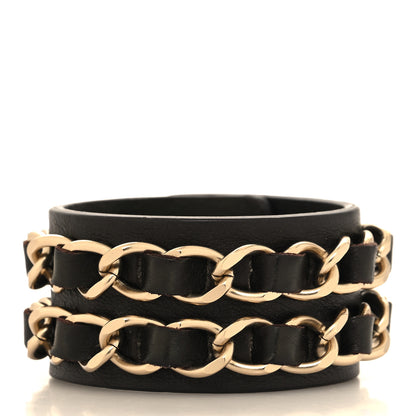 Chanel Lambskin CC Chain Turnlock Bracelet S Brown 3 of 4