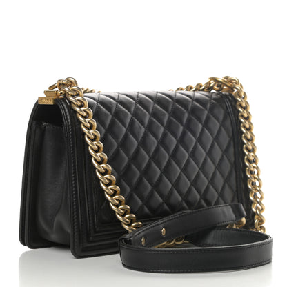 Chanel Lambskin Quilted Medium Boy Flap Black 3 of 17