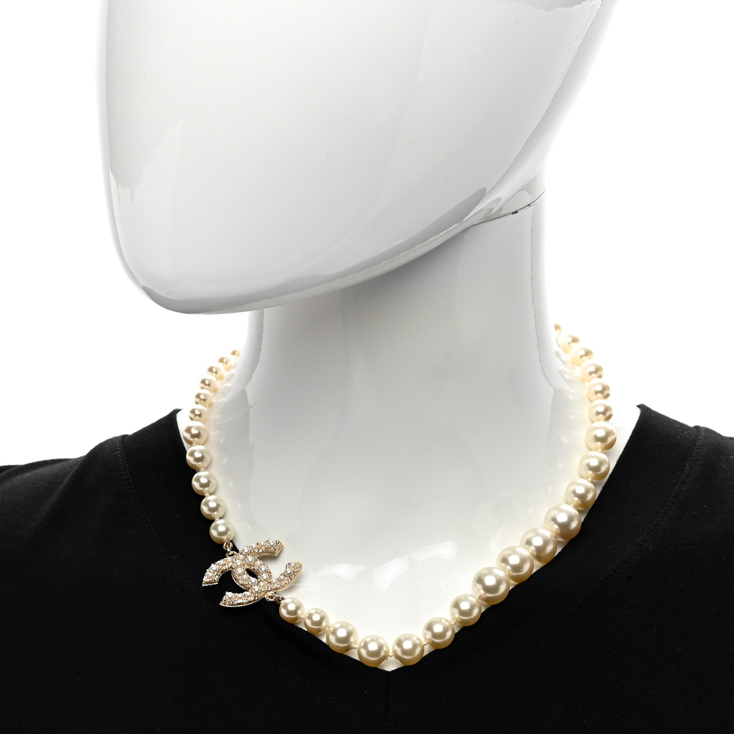 Chanel Pearl CC 100th Anniversary Necklace Light Gold 2 of 4