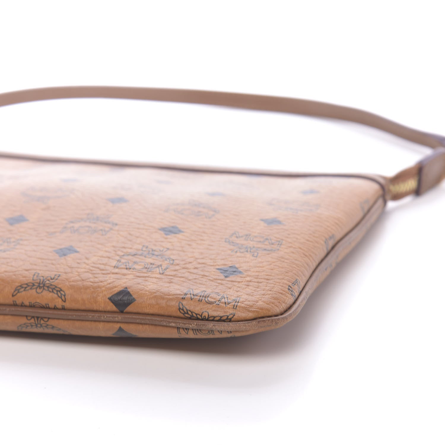 MCM Visetos Liz Shopper Tote Pouch Cognac 15 of 15