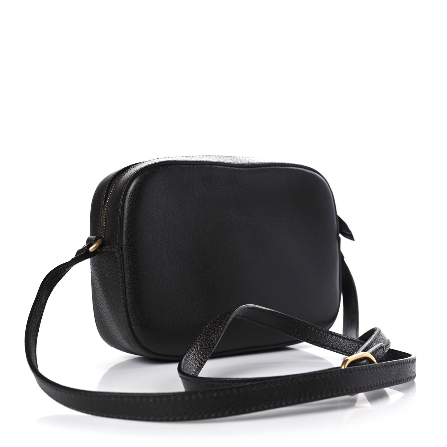 Textured Calfskin Web Small Webby Bee Shoulder Bag Brown Coffee