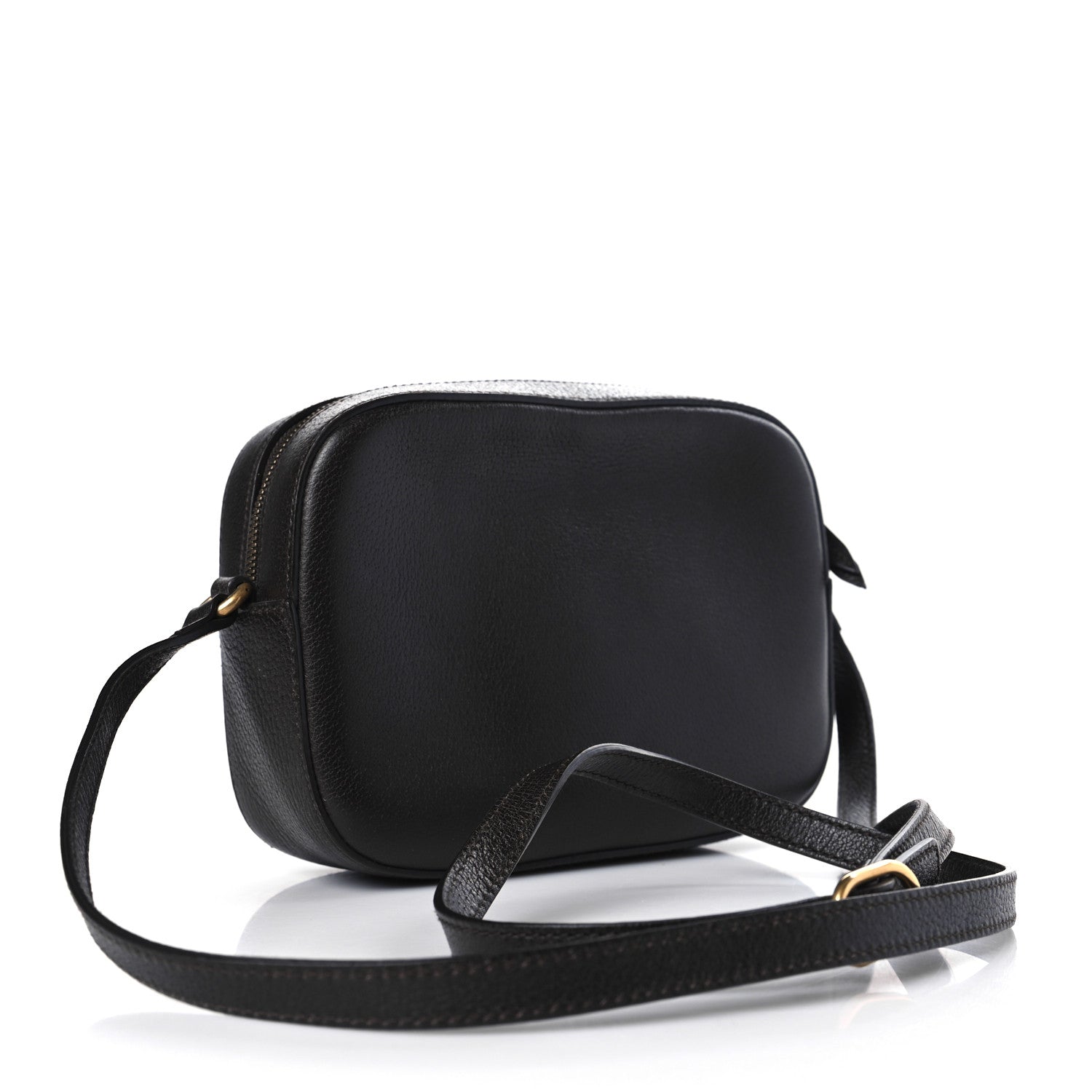 Gucci Textured Calfskin Web Small Webby Bee Shoulder Bag Brown Coffee 3 of 9