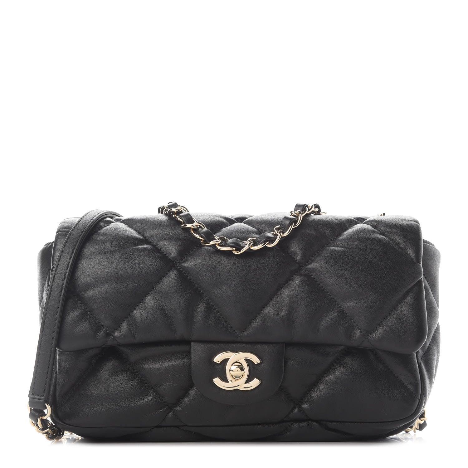 Chanel Calfskin Quilted Medium Bubbly Flap Black 1 of 8