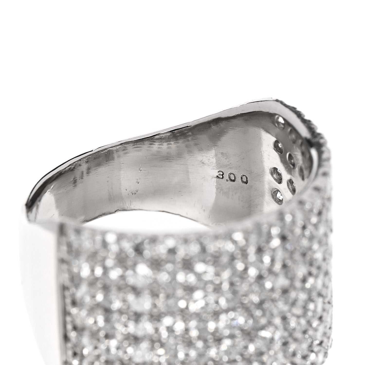 Parker & West by FASHIONPHILE Platinum Diamond 3.00ctw Seven Row Half Eternity Band Ring 61 9.75 10 of 10