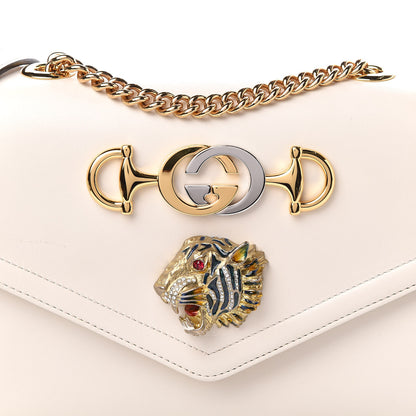 Gucci Vitello Palmellato Lux Crystal Medium Rajah Shoulder Bag Mystic White Multicolor 10 of 10
