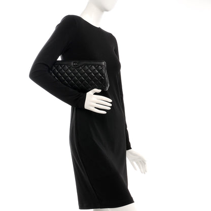 Chanel Crumpled Calfskin Quilted Clutch So Black 2 of 7