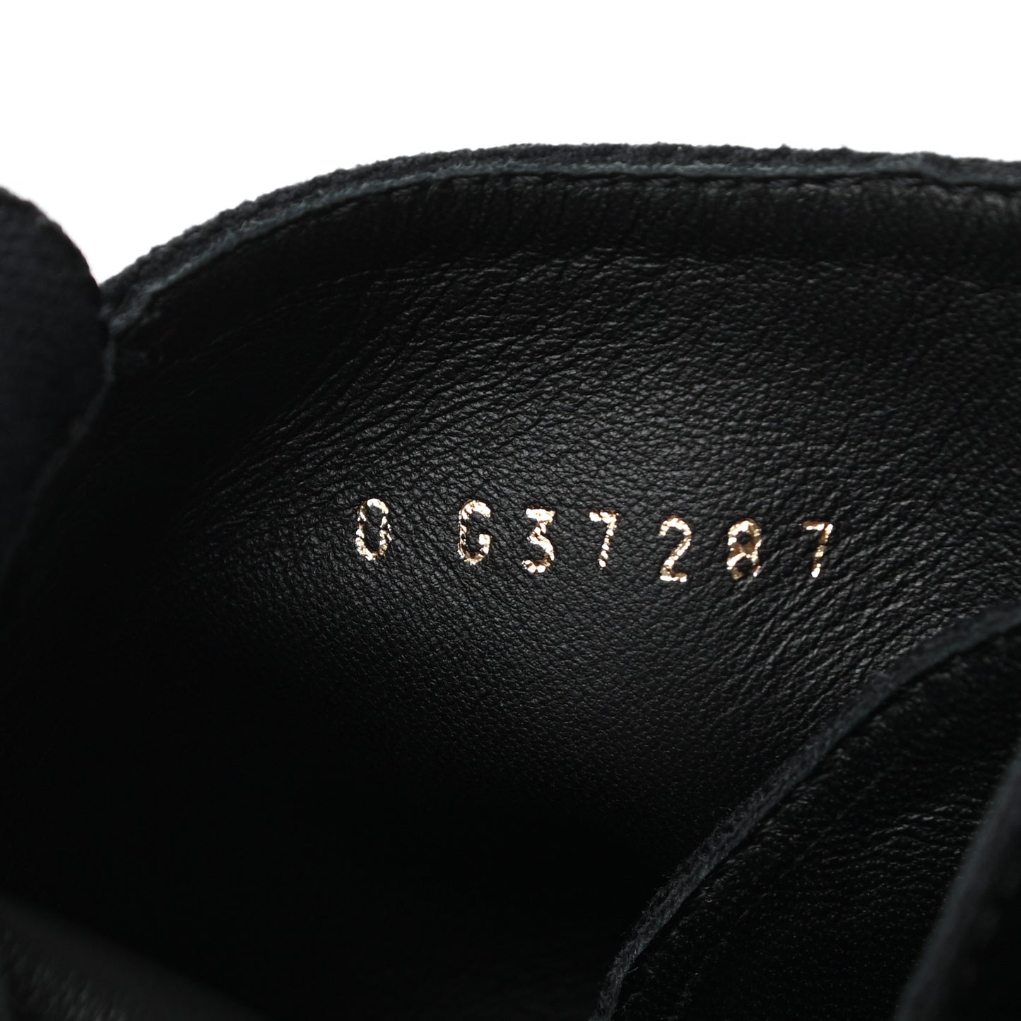 Cotton Grosgrain Cap Toe CC Lace Up Boots 37 Black