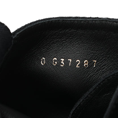 Chanel Cotton Grosgrain Cap Toe CC Lace Up Boots 37 Black 7 of 7