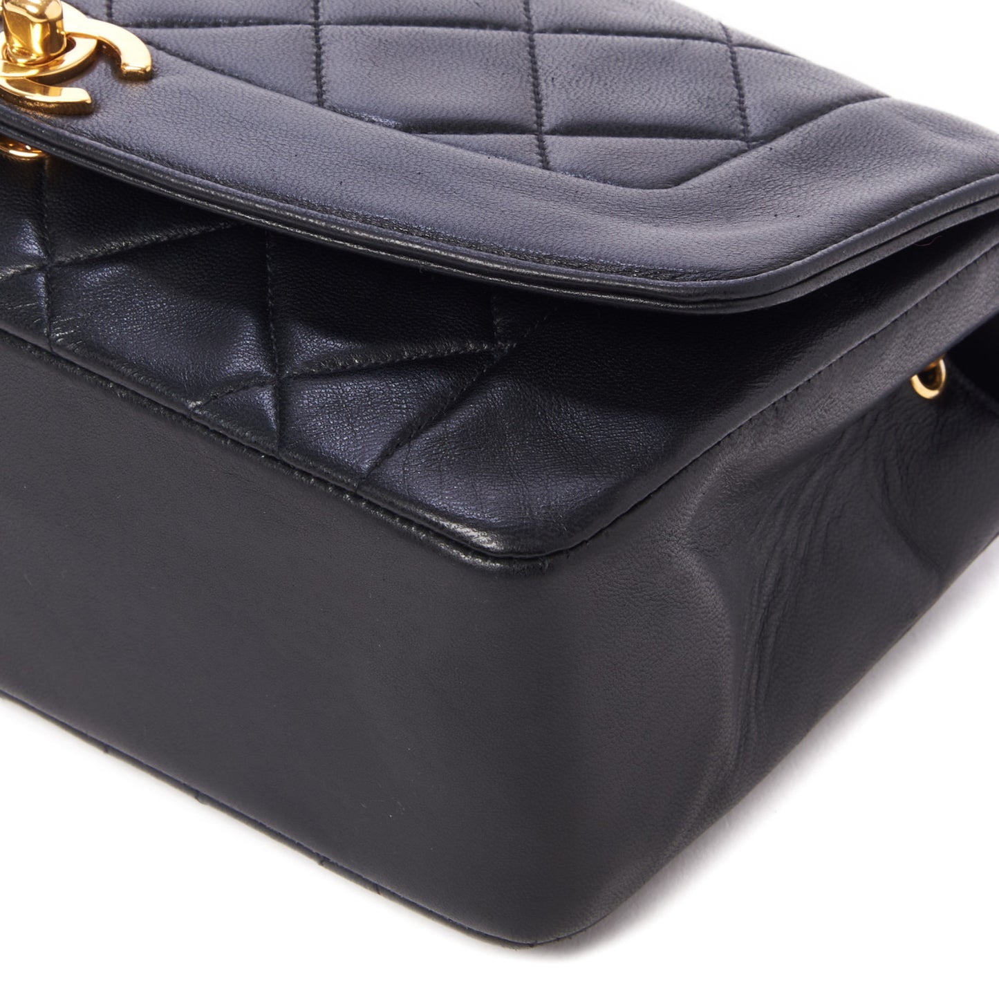 Lambskin Quilted Small Single Flap Black
