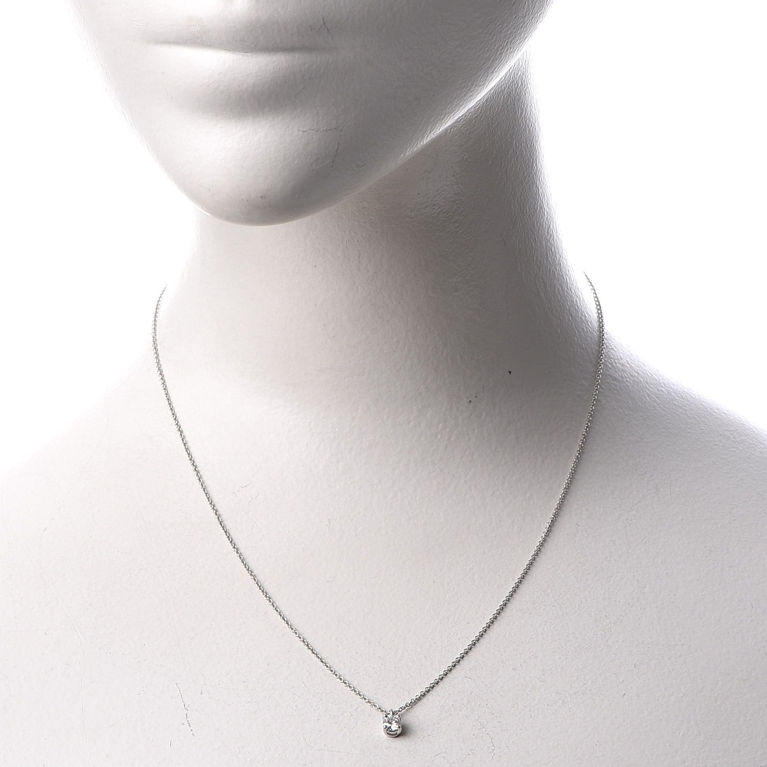 Tiffany Platinum Diamond .25ct Solitaire Pendant Necklace 2 of 6