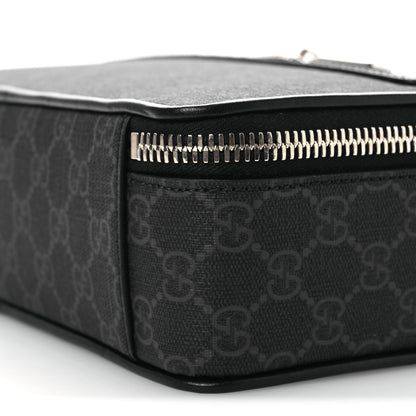 Gucci GG Supreme Monogram Calfskin Web Medium Crossbody Bag Black Grey 10 of 10