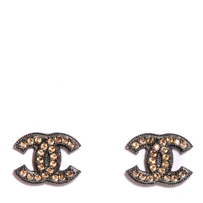 Chanel Crystal CC Earrings Ruthenium 1 of 5