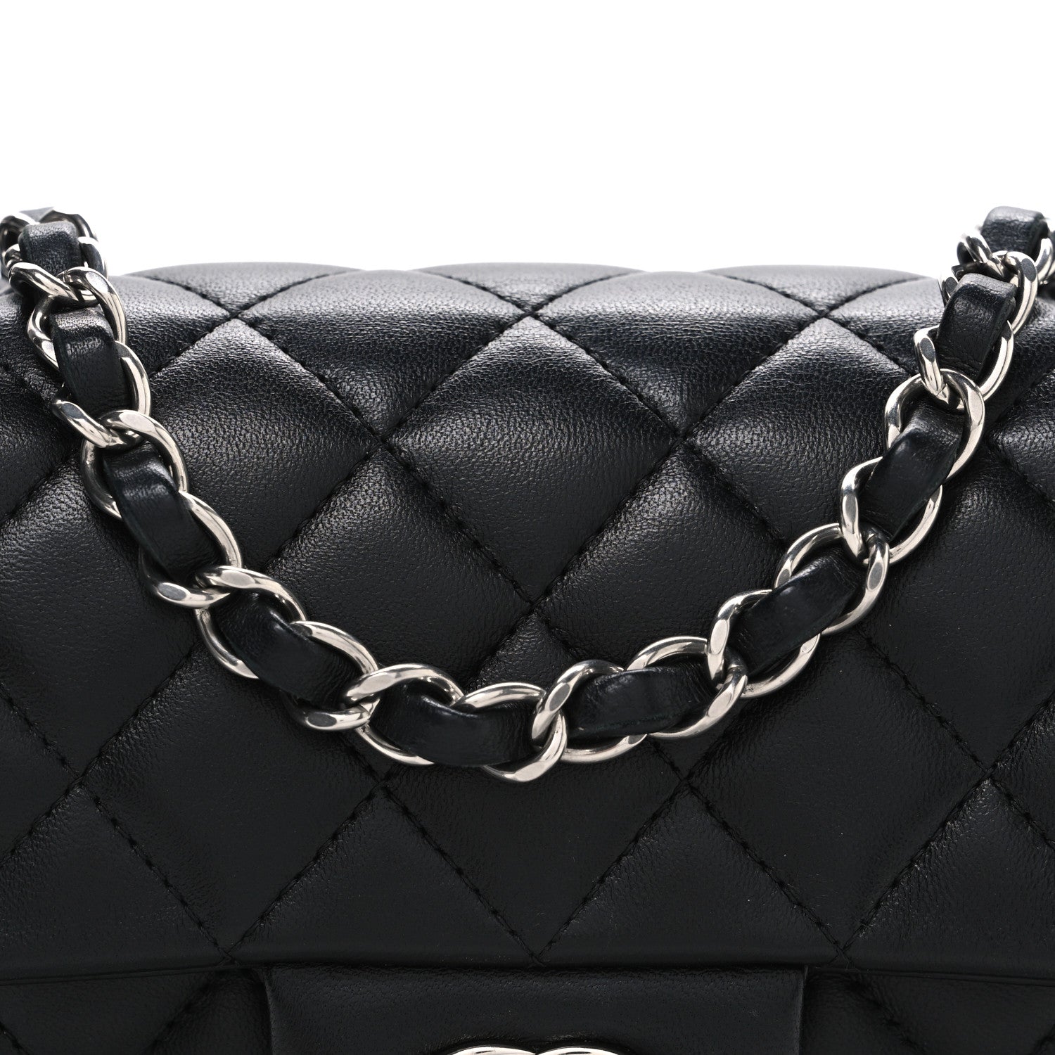 Chanel Lambskin Quilted Mini Rectangular Flap Black 8 of 10