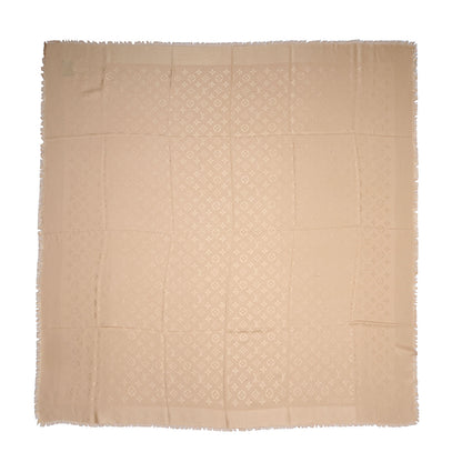 Louis Vuitton Silk Wool Monogram Shawl Nude 3 of 5