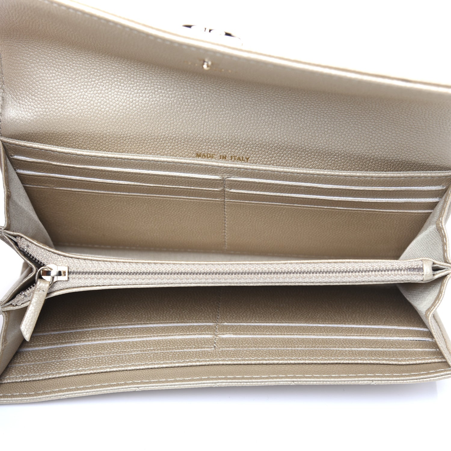 Chanel Metallic Caviar Quilted Large Boy Gusset Flap Wallet Gold 5 of 9