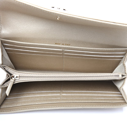 Chanel Metallic Caviar Quilted Large Boy Gusset Flap Wallet Gold 5 of 9