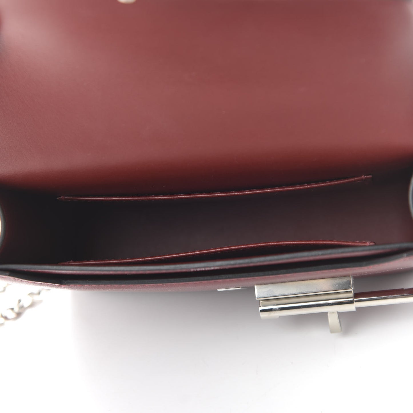 Tadelakt Mini Verrou Chaine Bag Rouge H