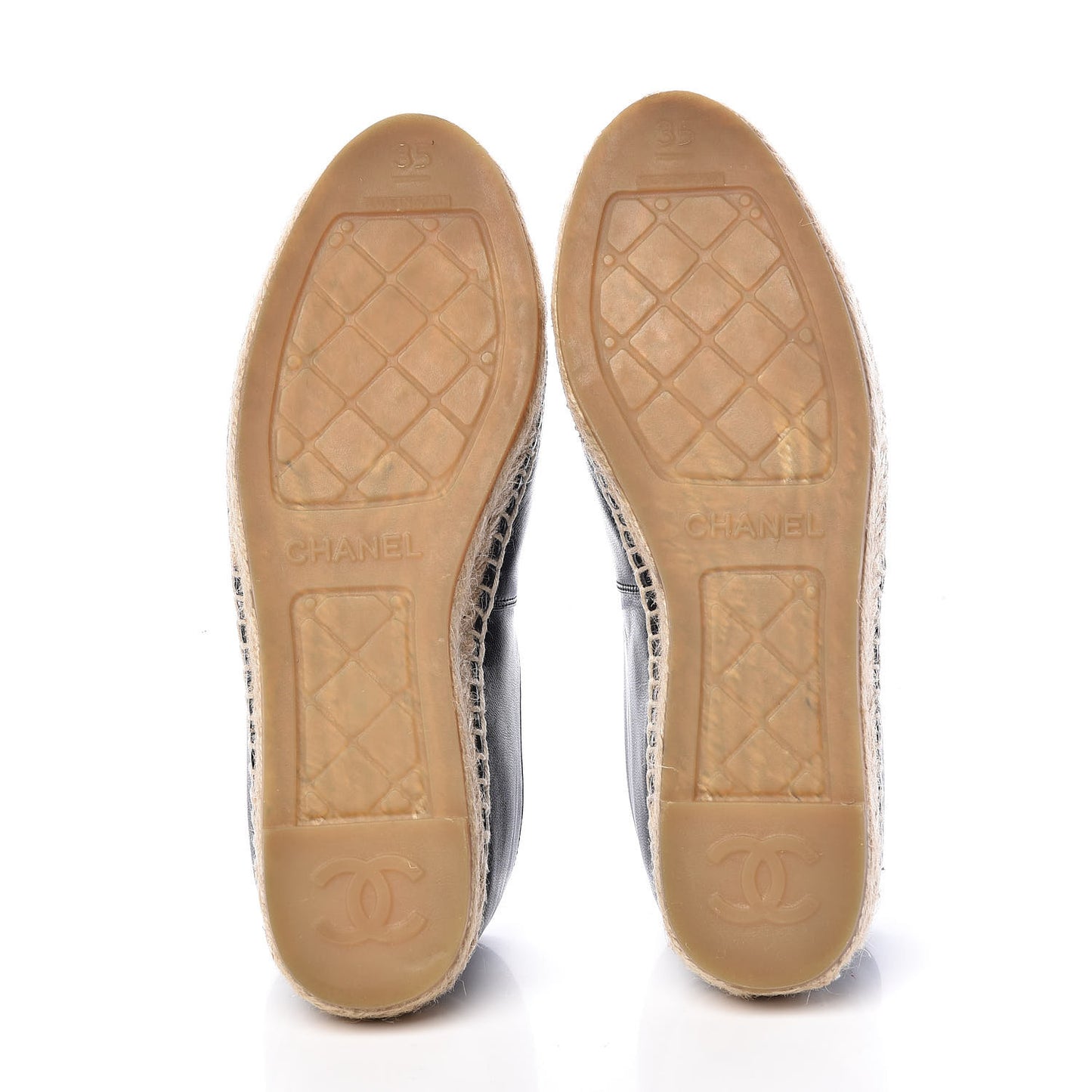 Lambskin CC Espadrilles 35 Black