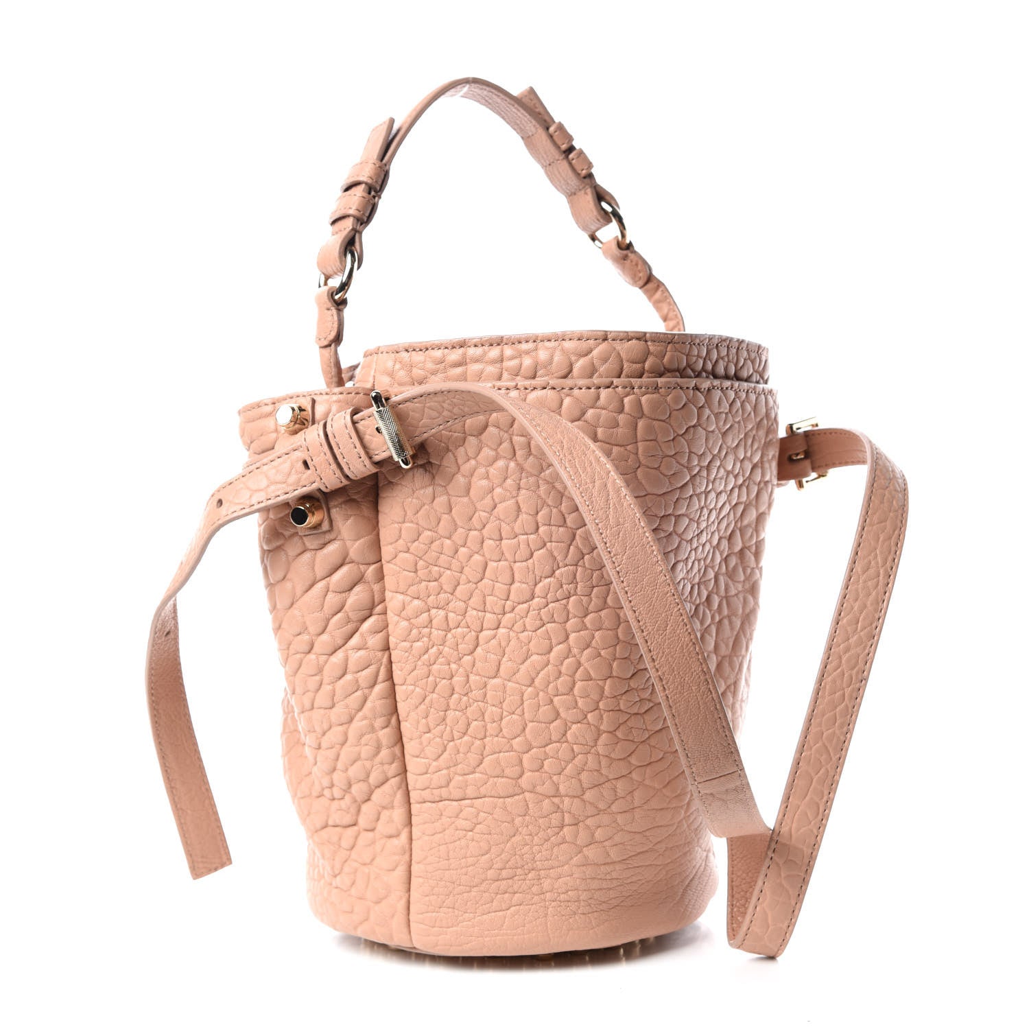 Alexander Wang Pebbled Lambskin Diego Bucket Bag Blush Pale Gold Hardware 4 of 8