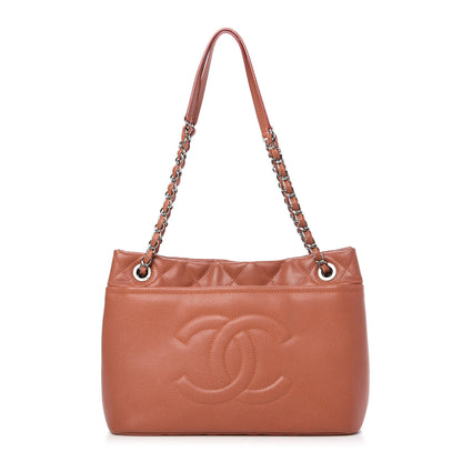Chanel Caviar Quilted Timeless CC Soft Tote Light Red 1 of 9