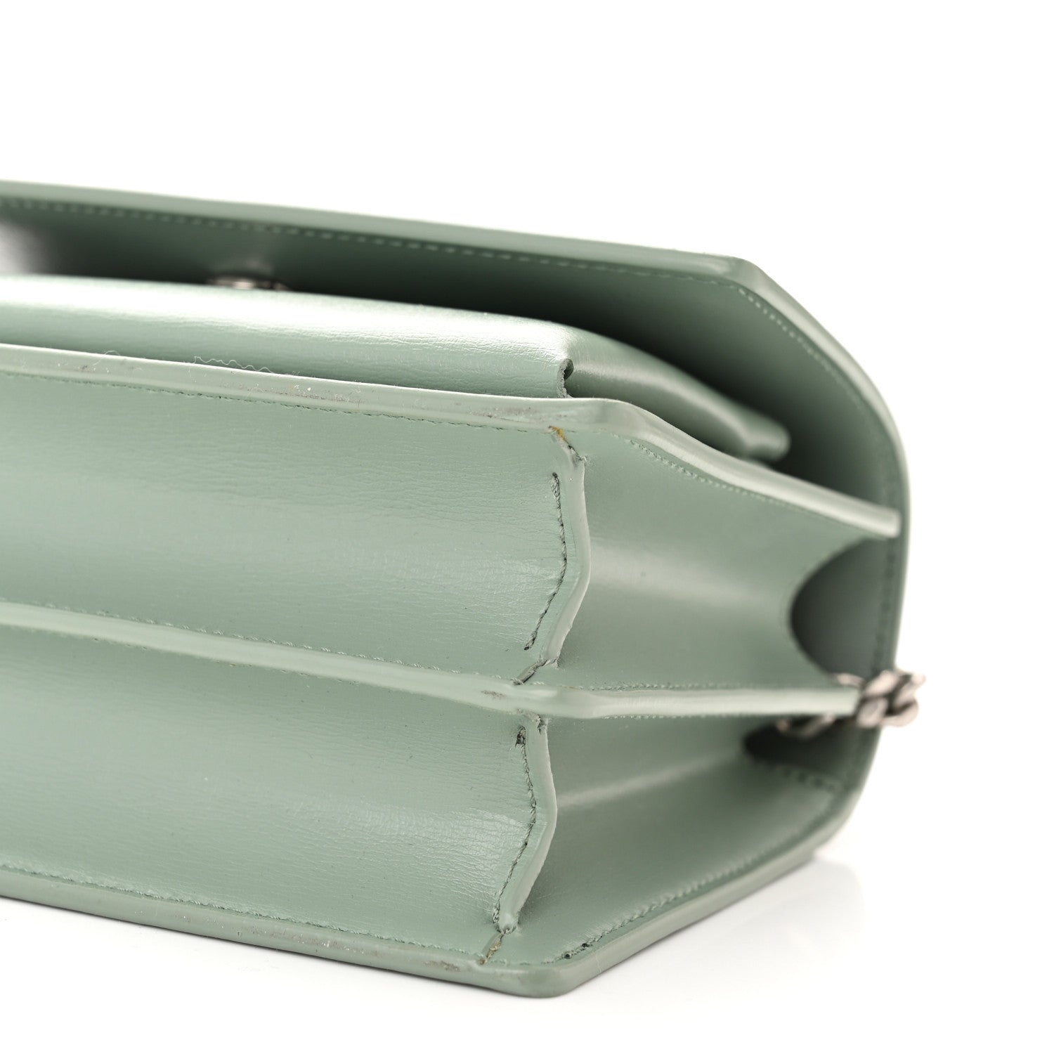 Saint Laurent Calfskin Small Monogram Sunset Vert Opaline 9 of 9