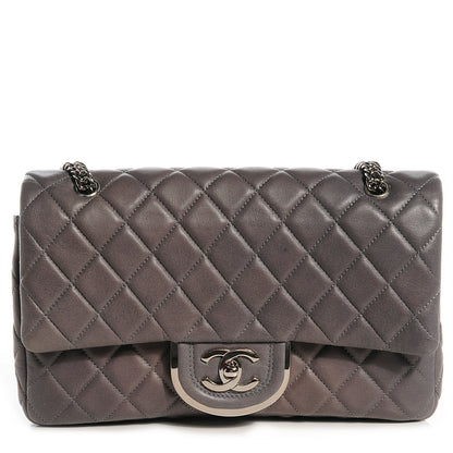 Chanel Lambskin Medium Double Flap w Bijoux Chain Grey 1 of 10