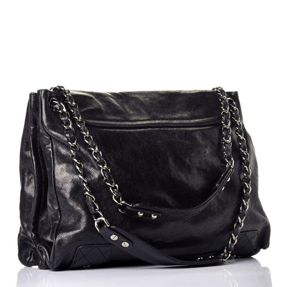 Chanel Glazed Caviar Pocket In The City Tote Black 3 of 10