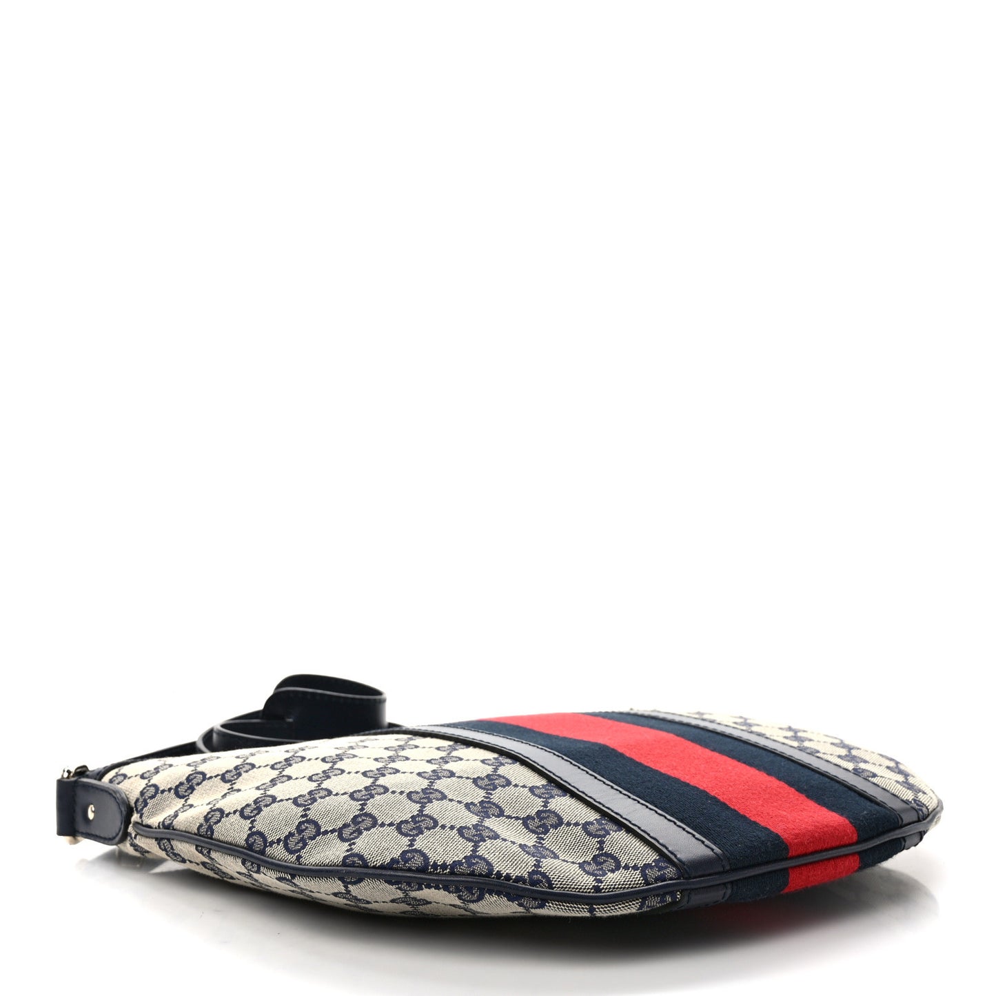 Monogram Vintage Web Medium Half Moon Hobo Navy
