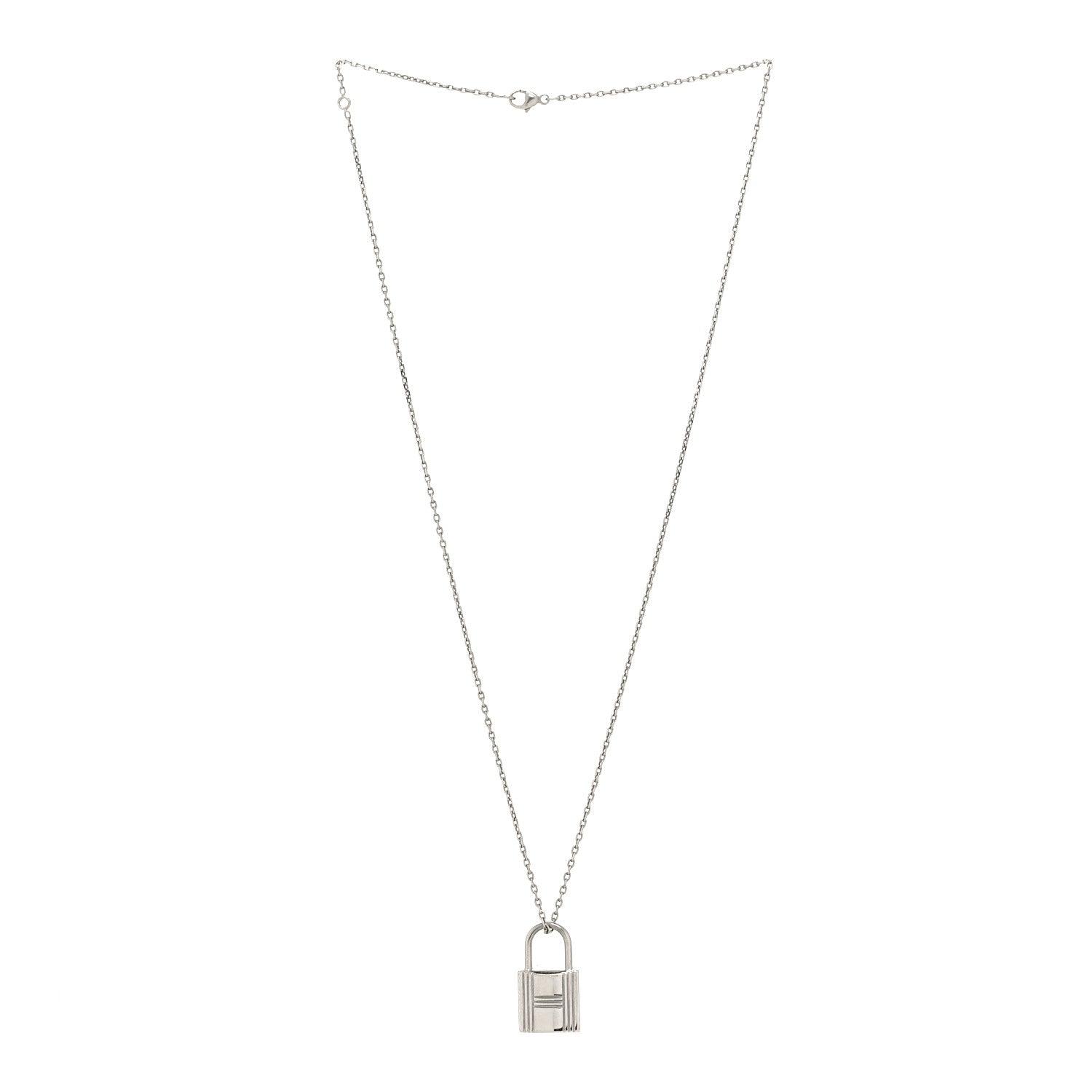Hermes Amulette Cadenas Kelly Pendant Necklace Silver 3 of 5