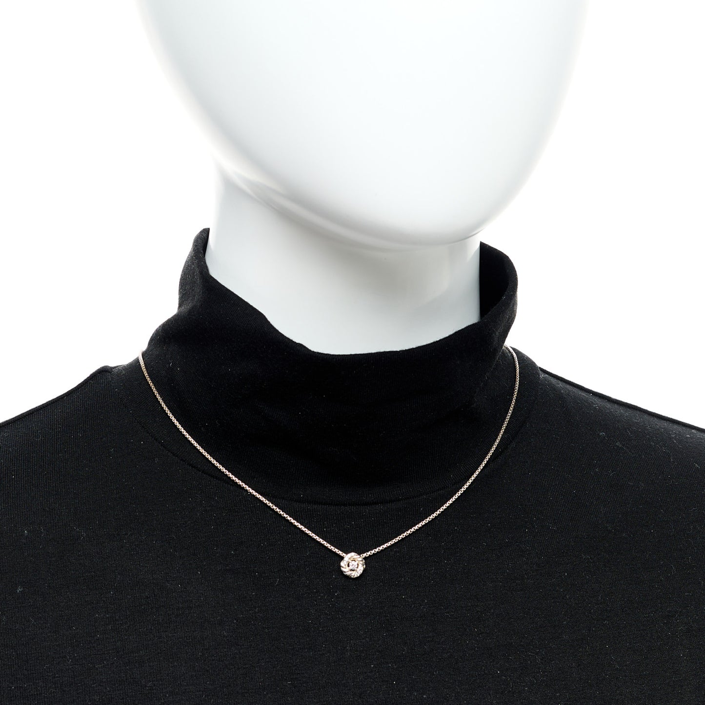 Sterling Silver Diamond 8mm Petite Infinity Pendant Necklace