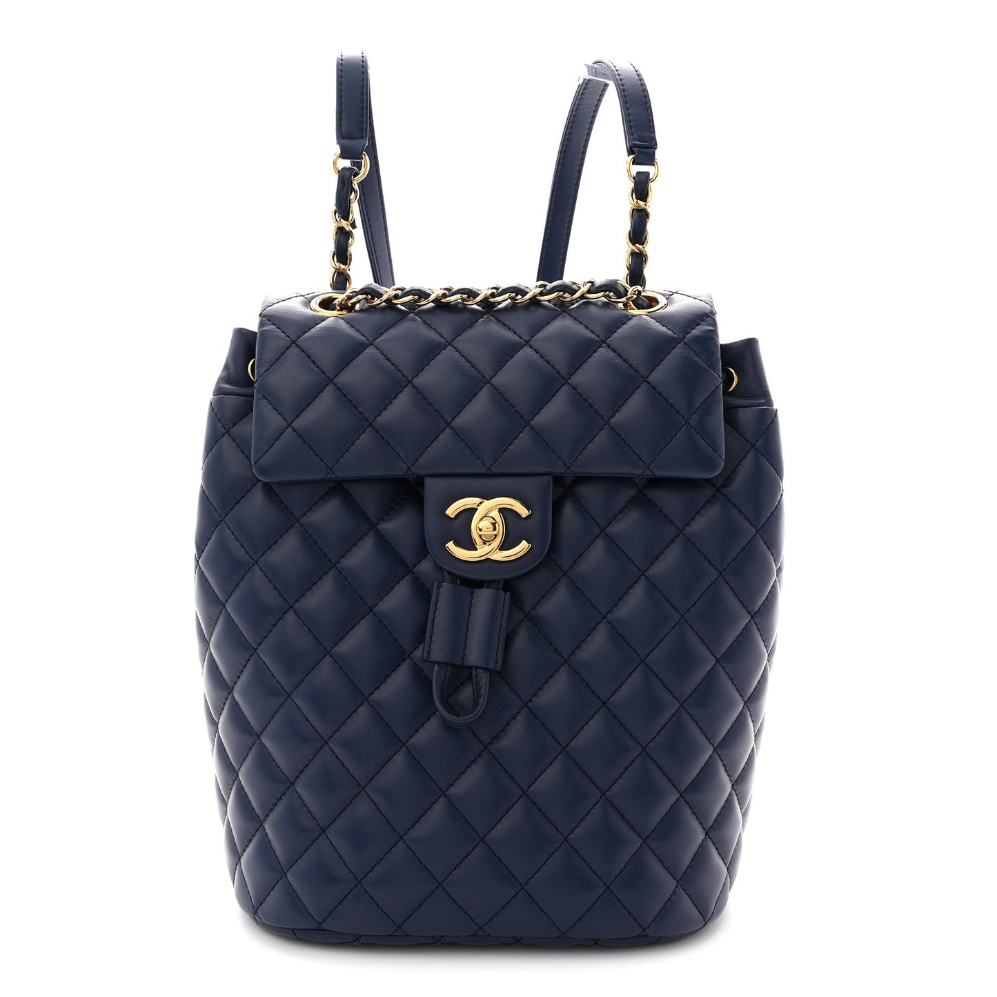 Calfskin Quilted Small Urban Spirit Backpack Navy