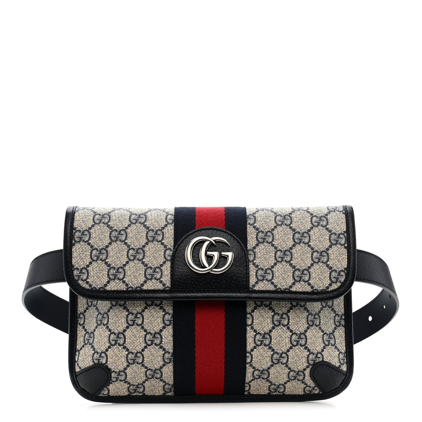GG Supreme Monogram Web Small Ophidia Belt Bag 80 32 Beige Navy