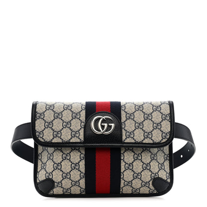 Gucci GG Supreme Monogram Web Small Ophidia Belt Bag 80 32 Beige Navy 1 of 10
