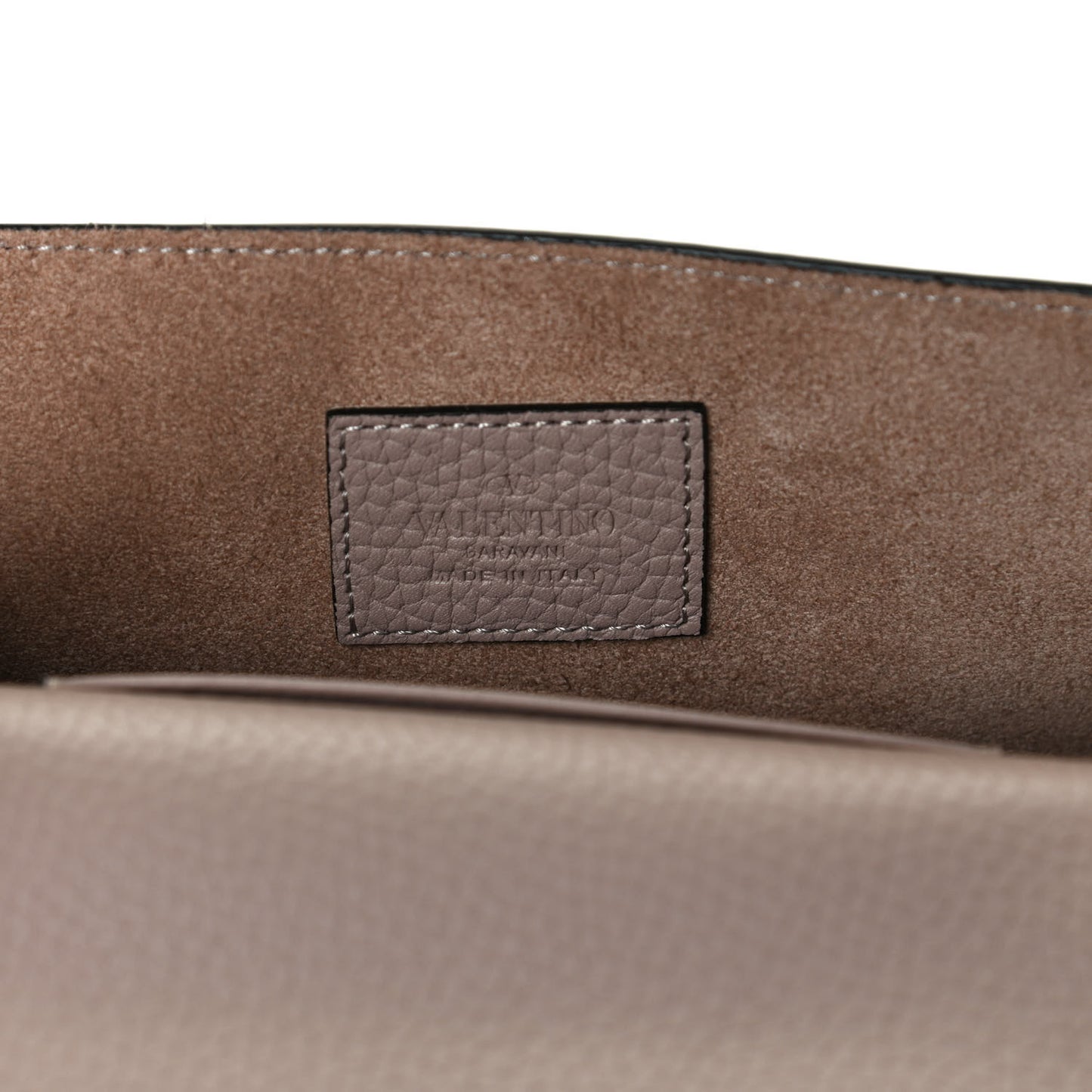 Pebbled Calfskin Rockstud Envelope Wallet on Chain Poudre