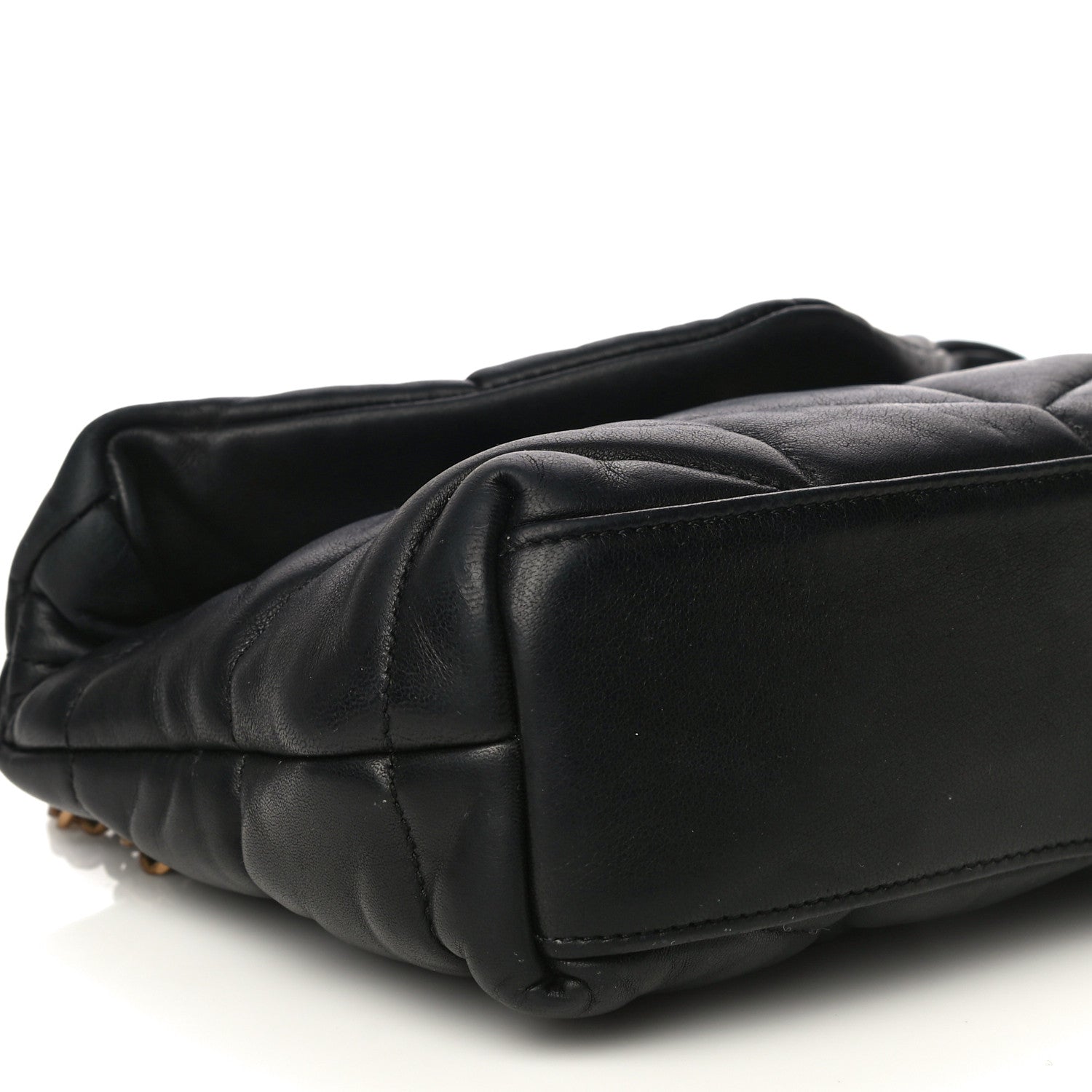 Saint Laurent Lambskin Quilted Toy Loulou Puffer Monogram Chain Satchel Black 6 of 15