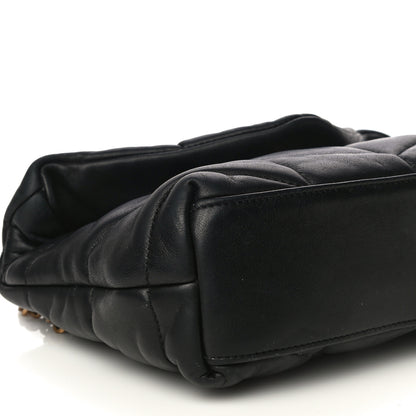 Saint Laurent Lambskin Quilted Toy Loulou Puffer Monogram Chain Satchel Black 6 of 15