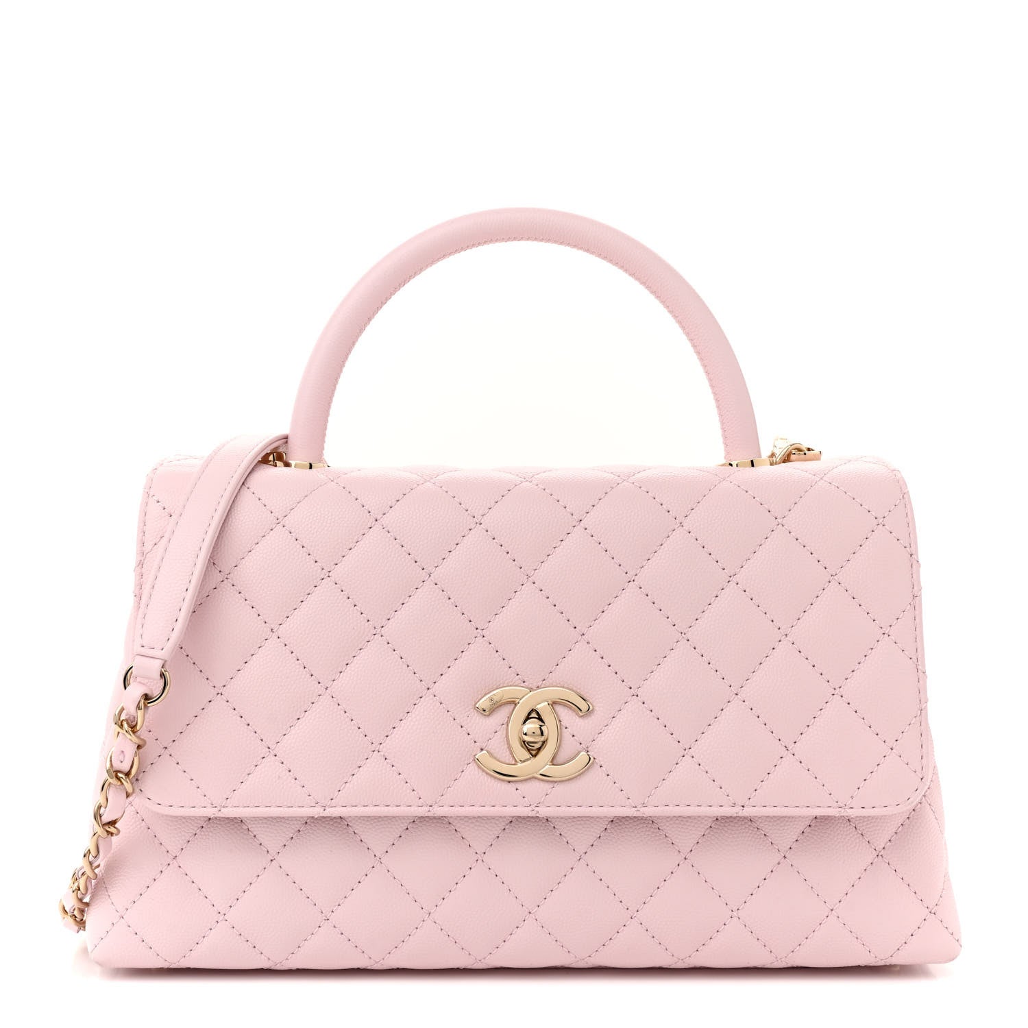 Chanel Caviar Quilted Small Coco Handle Flap Light Pink 1 of 12