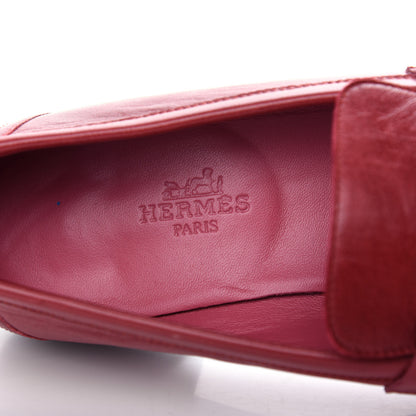 Hermes Goatskin Womens Royal Loafers 36 Rouge Tibétain 8 of 10