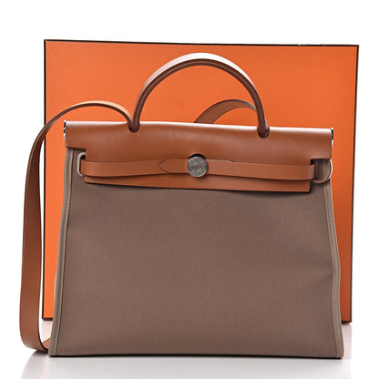 Hermes Vache Hunter Toile Officier Herbag Zip PM 31 Etoupe Fauve 12 of 12