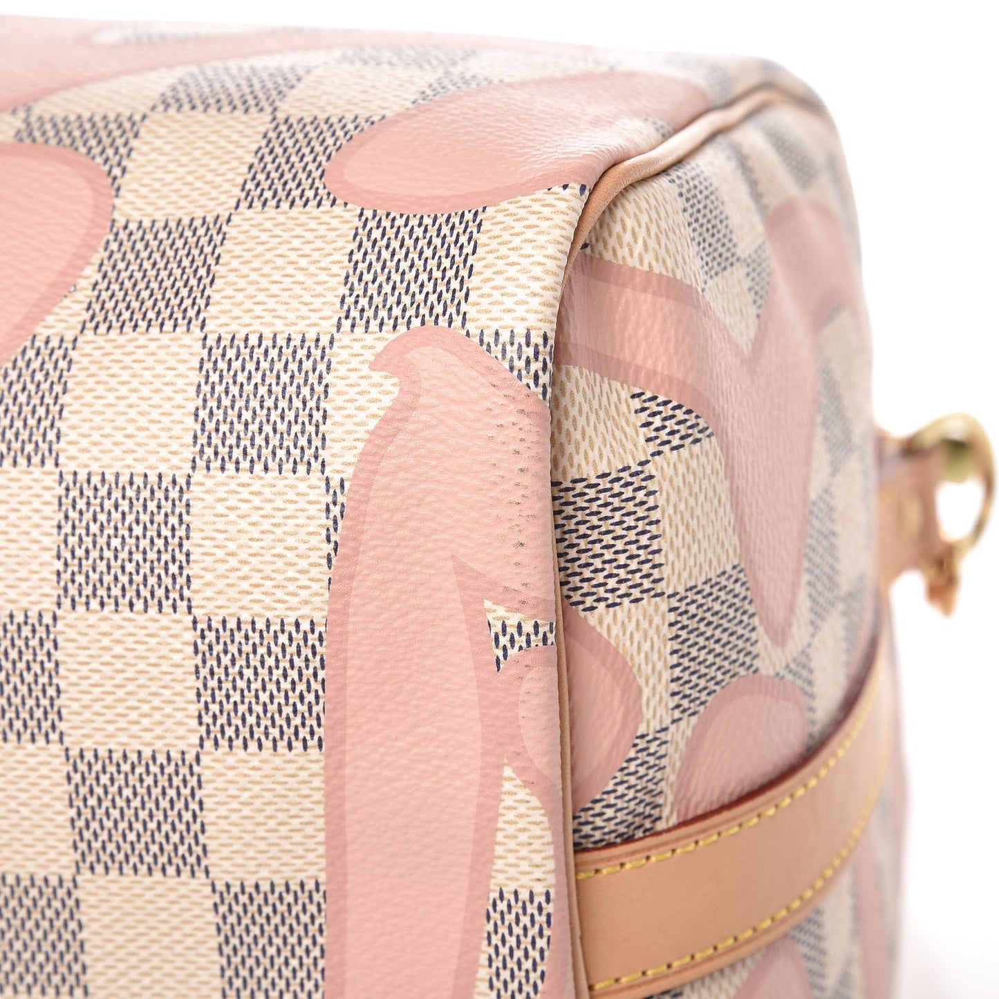 Damier Azur Tahitienne Speedy Bandouliere 30 Rose Ballerine