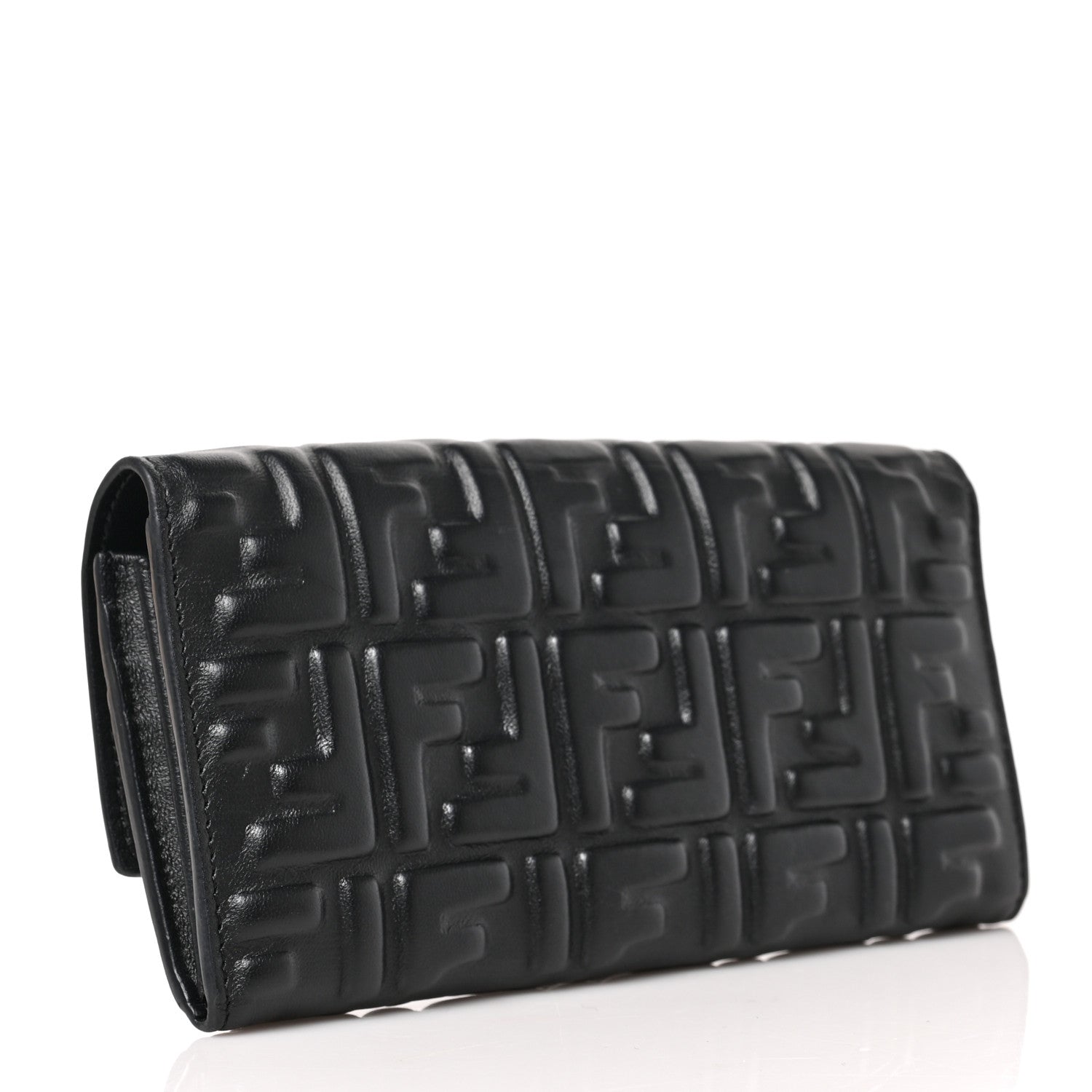Fendi Nappa Matisse FF Embossed Continental Wallet Black 3 of 6