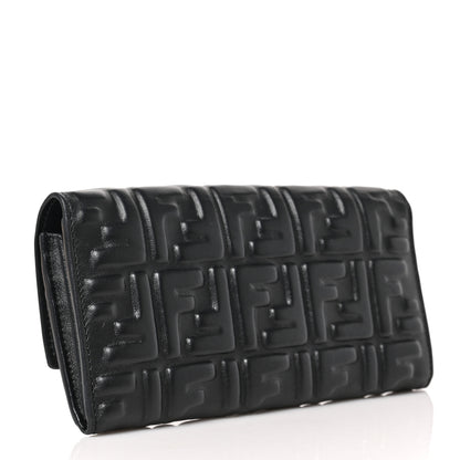Fendi Nappa Matisse FF Embossed Continental Wallet Black 3 of 6
