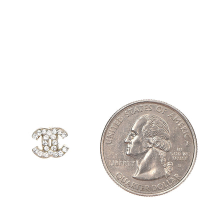 Chanel Crystal Mini Timeless CC Earrings Silver 2 of 4