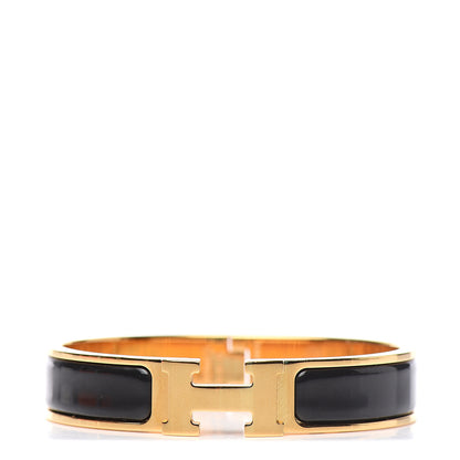 Hermes Enamel Narrow Clic Clac H Bracelet PM Black 1 of 5